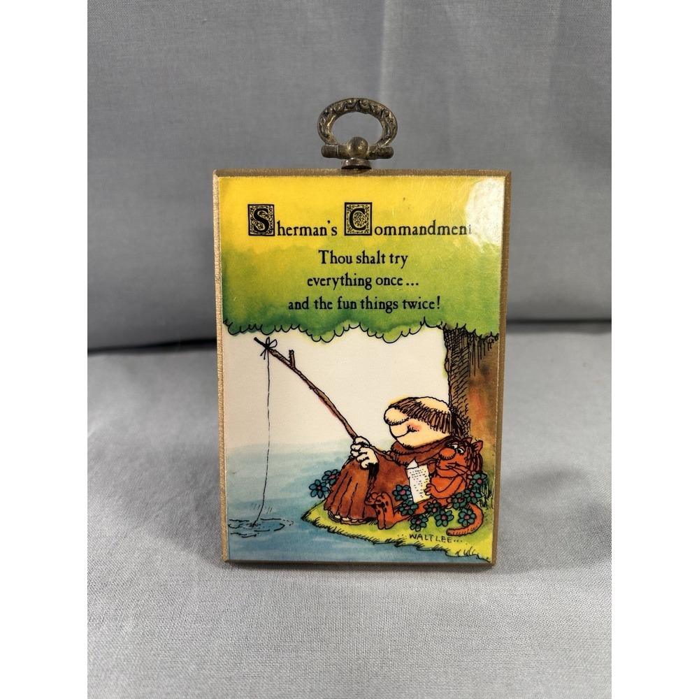 Vintage 1983 American Greetings Plaque Sherman's Commandment Cartoonist Walt Lee